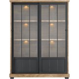 Vitrinekast Ladonia Old Teak i.c.m. zwart