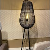 Vloerlamp Grove mat zwart, ø37x145 cm