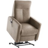 Relaxfauteuil Novie grijs-bruin small elektrisch verstelbaar