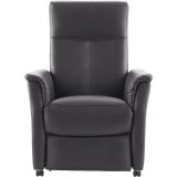 Relaxfauteuil Waver zwart leder smal elektrisch verstelbaar