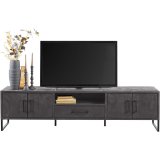 Tv-meubel Piastra zwart mangohout 48x 188 x 40 cm