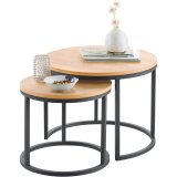 Bijzettafelset Budrio set van 2 rond mango decor