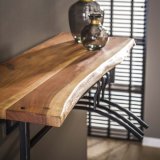 Kapstok edge 6 haken hoedenplank / Massief acacia naturel