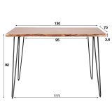 Bartafel edge 130 / Massief acacia naturel