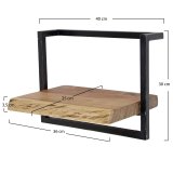 Wandplank edge 40cm / Massief acacia naturel