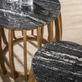 Bijzettafel set/2 Midnight Zwart marmer
