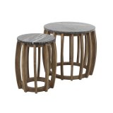 Bijzettafel set/2 Midnight Zwart marmer