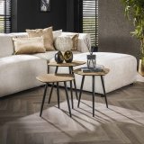 Salontafel set/3 driehoekig Metallic Brons antiek