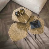 Salontafel set/3 driehoekig Metallic Brons antiek