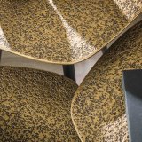 Salontafel set/3 driehoekig Metallic Brons antiek
