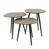 Salontafel set/3 driehoekig Metallic Brons antiek