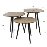 Salontafel set/3 driehoekig Metallic Brons antiek