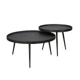 Salontafel set/2 rond Metallic Grijs
