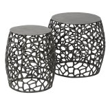 Bijzettafel set/20 Maze zwart nikkel