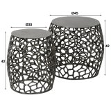 Bijzettafel set/20 Maze zwart nikkel