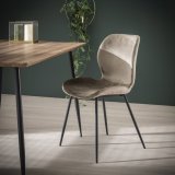 Stoel ronde buis Champagne velours