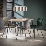 Stoel ronde buis Champagne velours