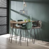 Barstoel ronde buis VPE4 Groen velours