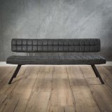 Eetkamerbank wax 180 cm zwart