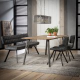 Eetkamerbank wax 180 cm zwart