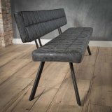 Eetkamerbank wax 180 cm zwart