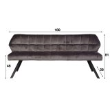Eetkamerbank raster 180 cm antraciet