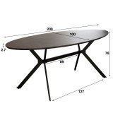 Eetkamertafel ovaal 200 grijs