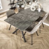 Eetkamertafel ovaal 160 betonlook grijs