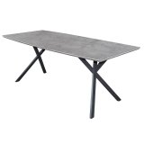 Eetkamertafel ovaal 160 betonlook grijs