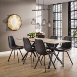 Eetkamertafel ovaal 190 eiken antiquewash