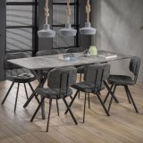 Eetkamertafel ovaal 190 betonlook grijs