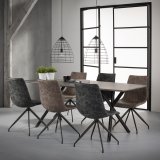 Eetkamertafel ovaal 190 betonlook grijs