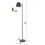 Vloerlamp 1L verstelbare metalen kap Charcoal