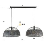 Hanglamp Armor 2L Ø60 zwart bruin