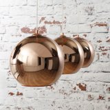 Hanglamp 3L Globe Koper