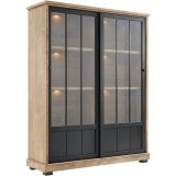 Vitrinekast Ladonia Old Teak i.c.m. zwart