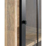 Vitrinekast Ladonia Old Teak i.c.m. zwart