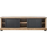 TV-meubel Ladonia Old Teak icm zwart