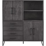Opbergkast Piastra zwart 126 cm