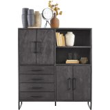 Opbergkast Piastra zwart 126 cm