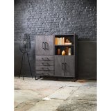 Opbergkast Piastra zwart mangohout  140 x 126 x 40 cm