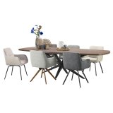 Eettafel Mascaro deens ovaal uitschuifbaar 200 tot (260)x102 dark mango