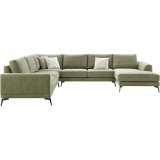 Hoekbank Flandria green, pocketvering i.c.m. visco-schuim zitting