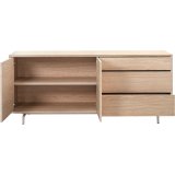 Dressoir Famosa 2 deurs 3 lade misty oak decor