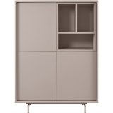 Opbergkast Famosa 3 deurs 3 open vak stone grey decor