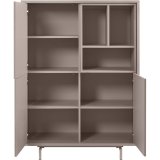 Opbergkast Famosa 3 deurs 3 open vak stone grey decor