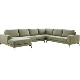 Hoekbank Flandria green, pocketvering i.c.m. visco-schuim