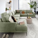 Hoekbank Flandria green, pocketvering i.c.m. visco-schuim