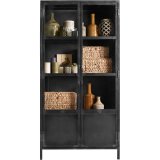 Vitrinekast Carpino 180 x 90 metaal met 2 glasdeuren