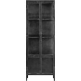 Vitrinekast Carpino 180 x 65 metaal 2 glasdeuren